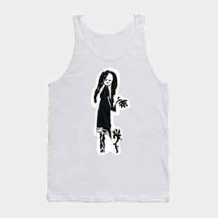 Stick girl (III/IV) and flowers (cut-out) Tank Top